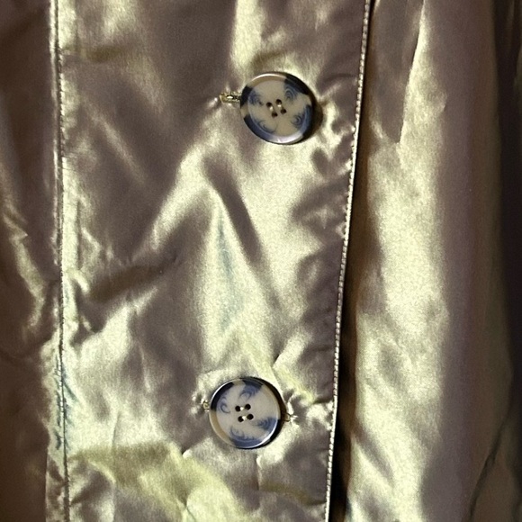 Dennis Basso Olive Green Pleated dress jacket - Picture 12 of 13